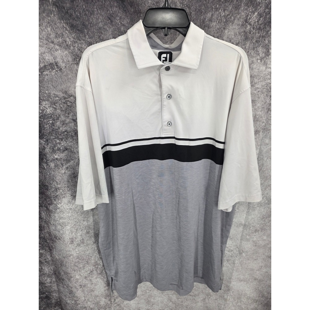 FootJoy Polo Shirt Mens 2XL Colorblock Golf Short Sleeve Athleisure Performance